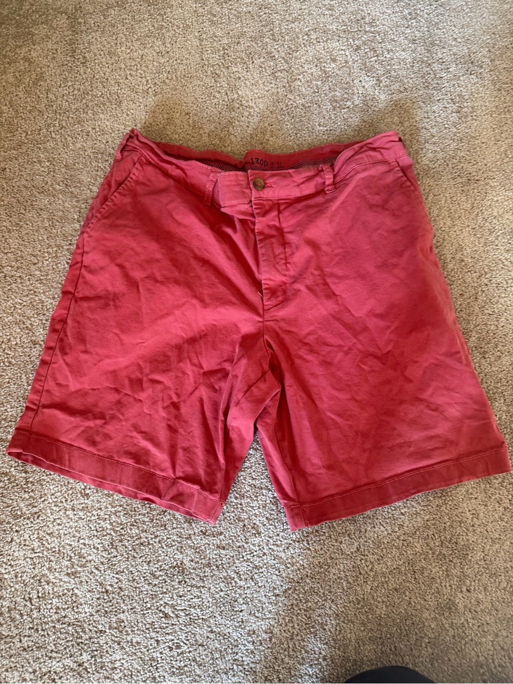 Men's Izod Red Chino Shorts Size 36